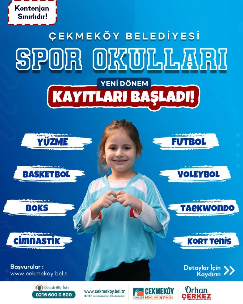 ÇEKMEKÖY BELEDİYESİ SPOR OKULLARI YAZ DÖNEMİNE HAZIR