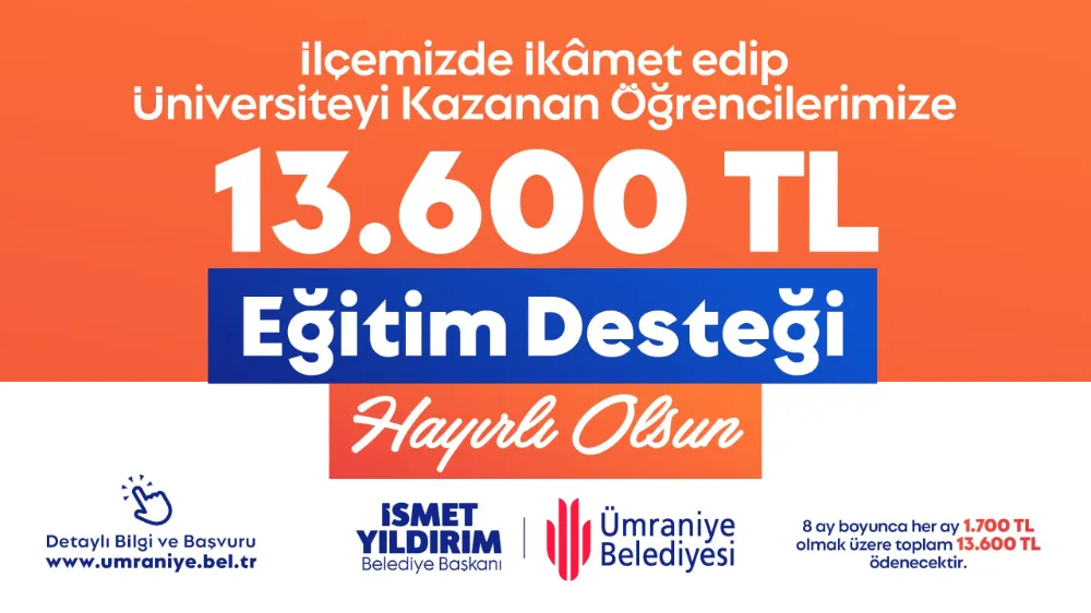 ÜMRANİYE BELEDİYESİ’NDEN GENÇLERE EĞİTİM DESTEĞİ